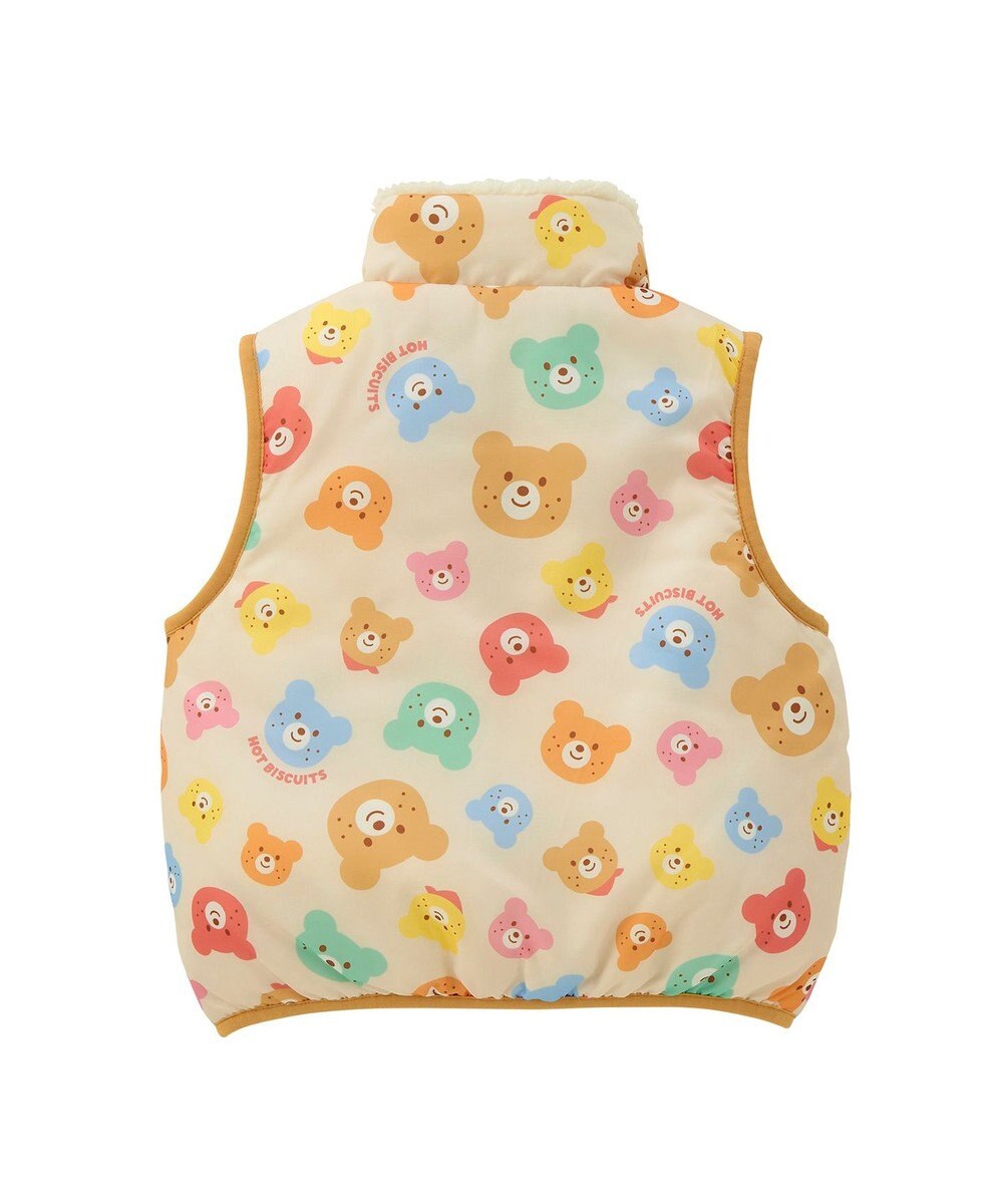 MIKI HOUSE HOT BISCUITS 【80-120cm】 カラフルビーンズ 裏ボアフリース リバーシブル総柄ベスト 