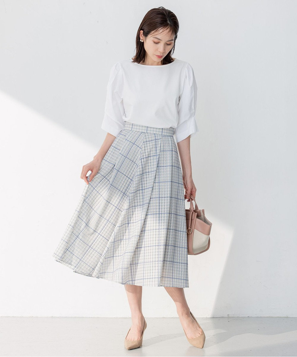 組曲 【洗える】シアーチェック スカート 