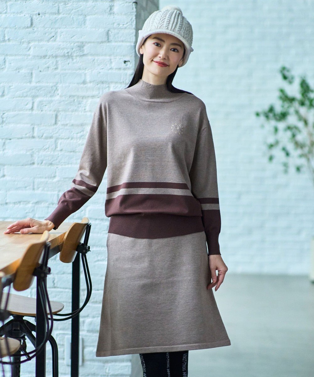 23区GOLF 【WOMEN/EC限定】カラーブロック モックニット 