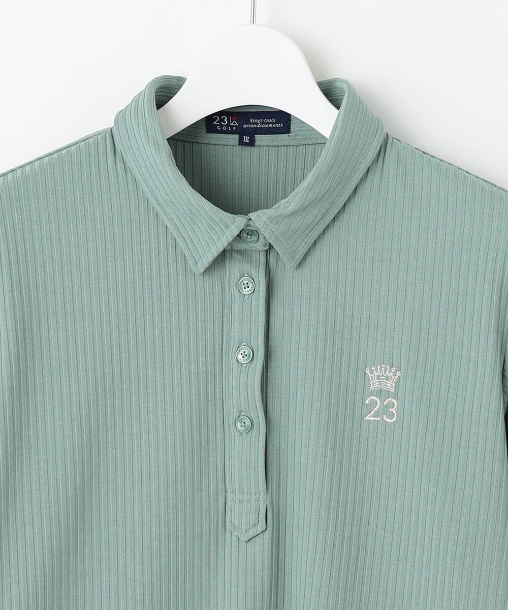 23区GOLF 飽きずに使えるベーシックアイテム【WOMEN】】 リブポロシャツ 
