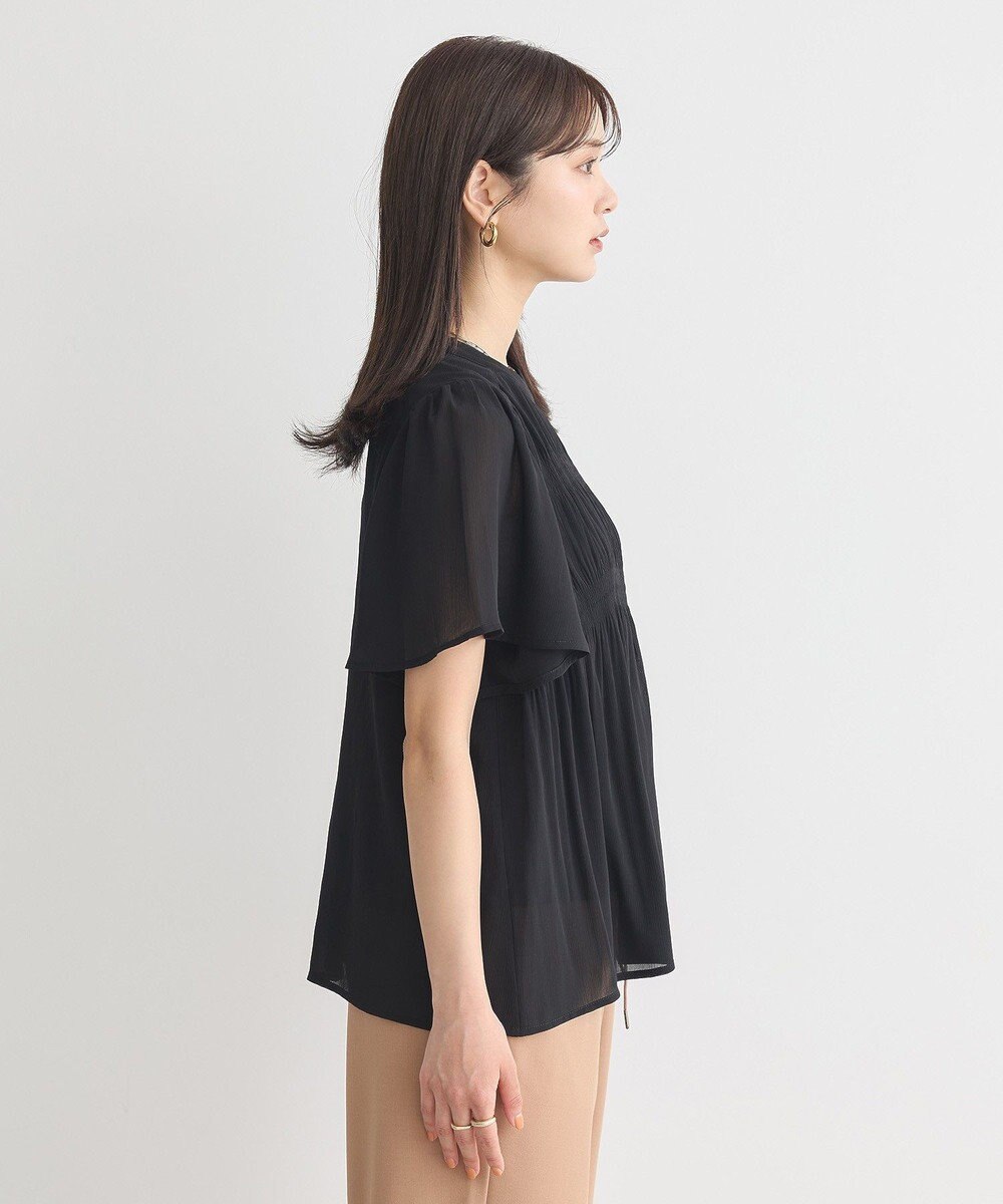 earth music&ecology マジョリカプリーツ半袖ブラウス 