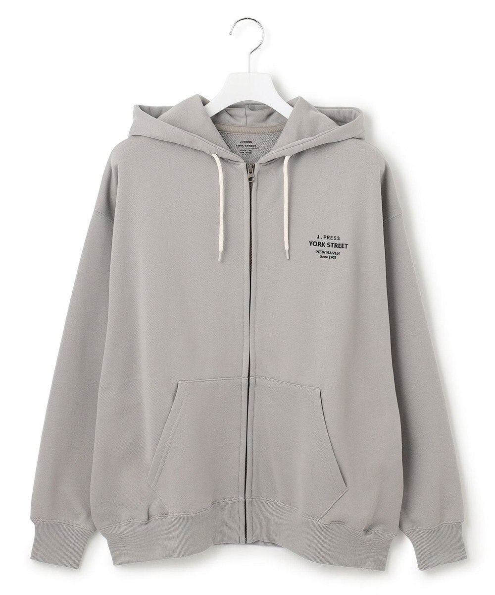 J.PRESS YORK STREET 【UNISEX】フルジップ裏毛ロゴパーカー 