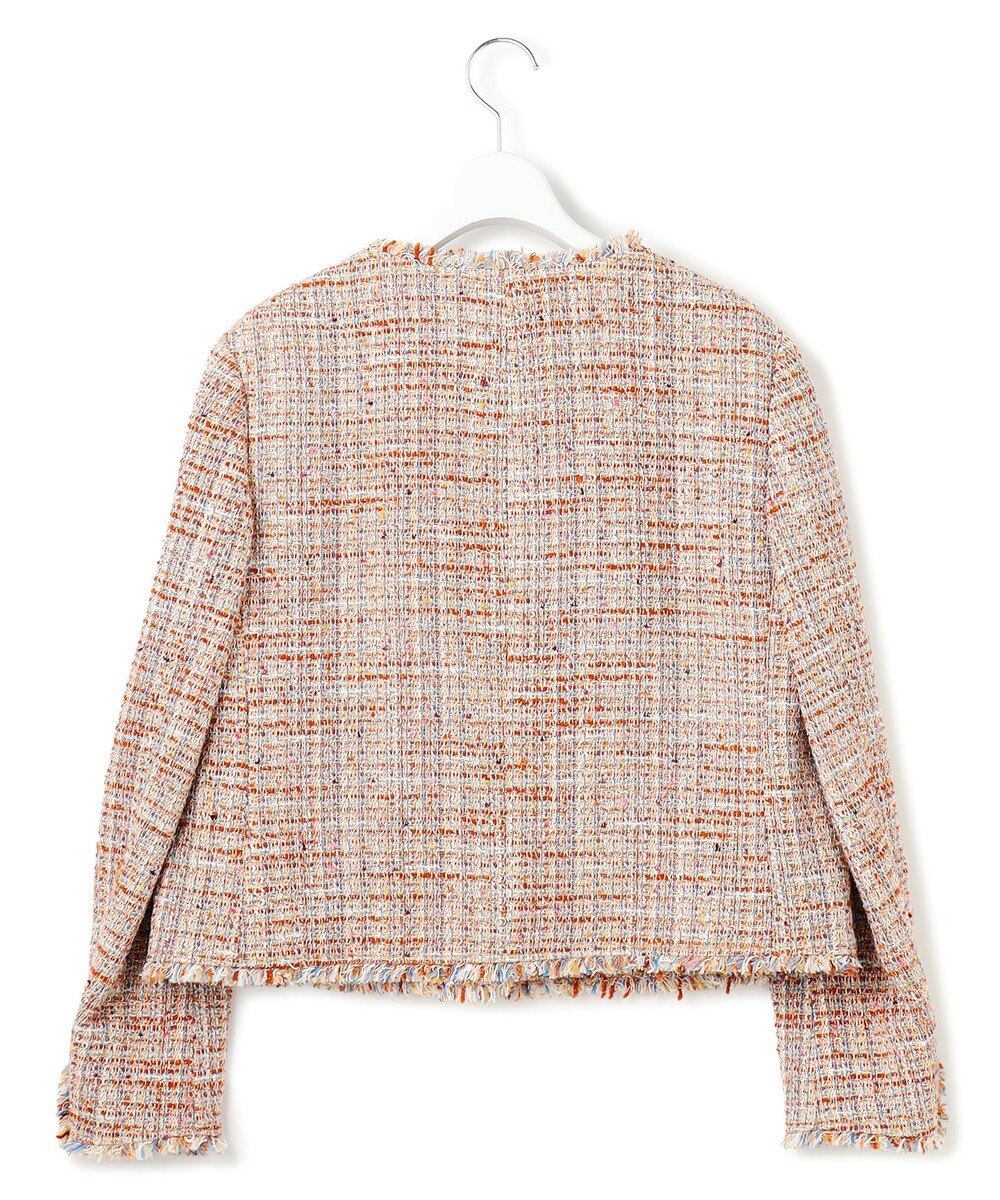 23区 L GIOLICAツイード ノーカラー ボタン ジャケット 