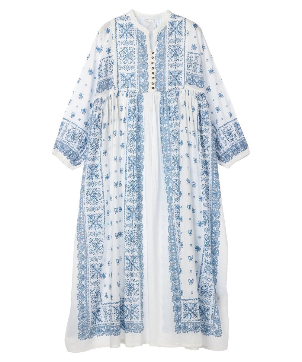 CRAFT STANDARD BOUTIQUE パネル柄ウエスト切り替えボリュームワンピース 