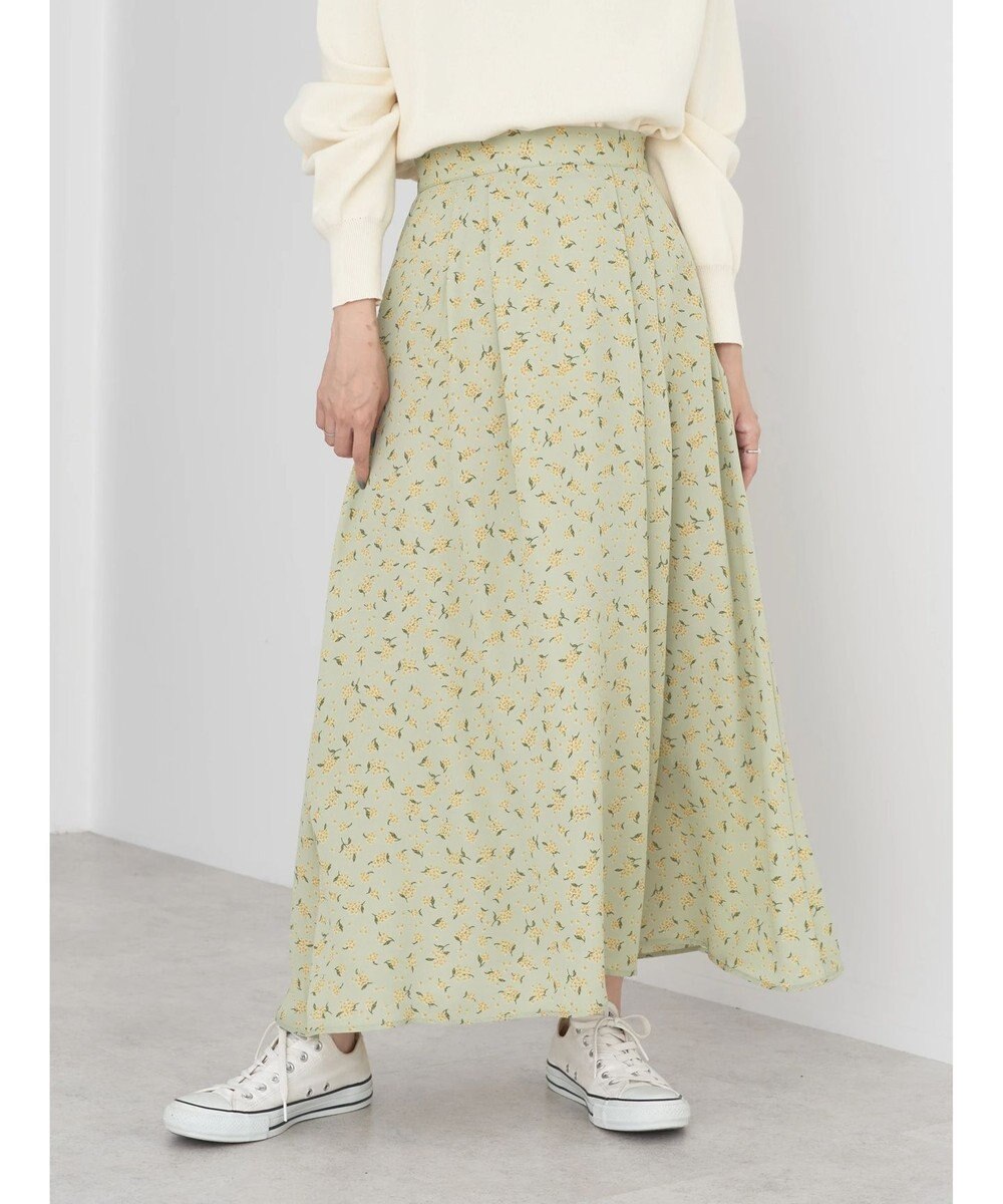 earth music&ecology キンモクセイ柄フレアスカート 