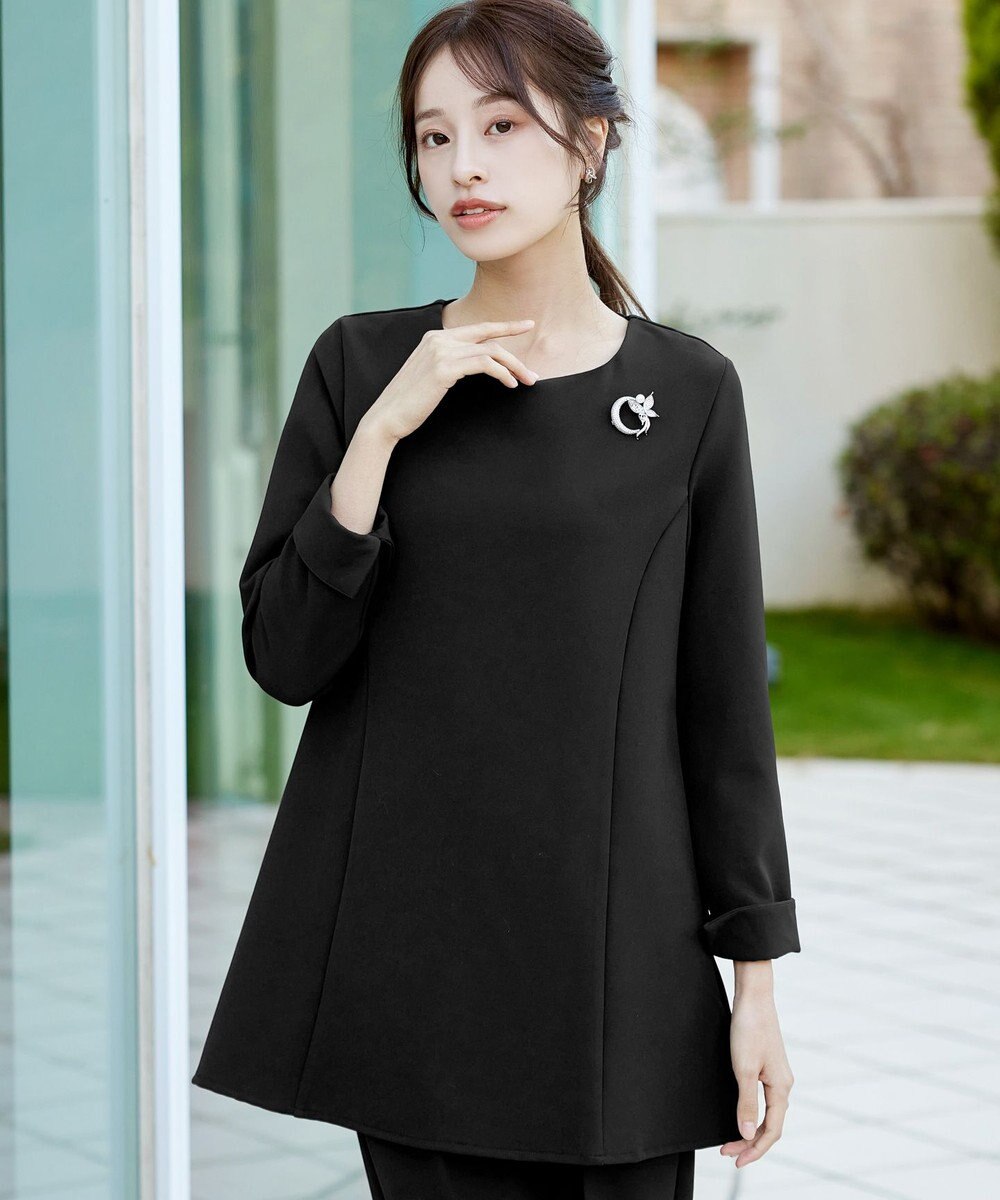 Tiaclasse 【3WAY・ストレッチジョーゼット】付け襟チュニック 