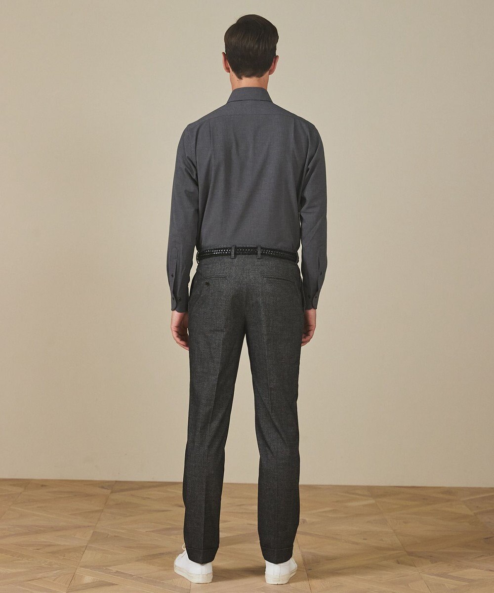 GOTAIRIKU 【シワになりにくい/ストレッチ/洗える】ウールライク シャツ_カッタウェイカラー 