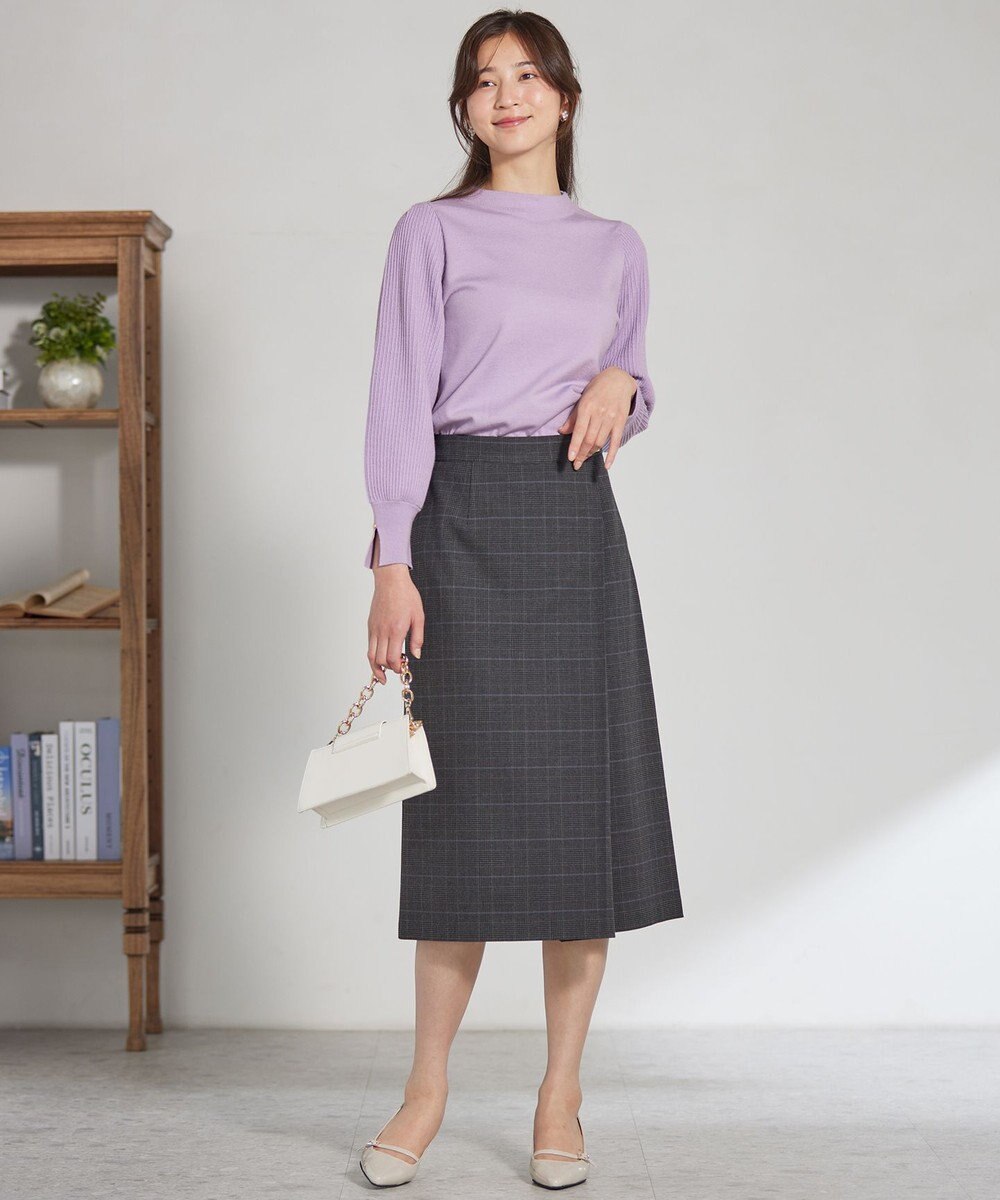 ANY SIS 【CICA加工・選べる9色展開】スリットポイントボトルネック ニット 