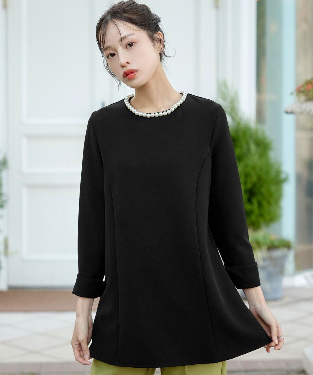 Tiaclasse 【3WAY・ストレッチジョーゼット】付け襟チュニック 