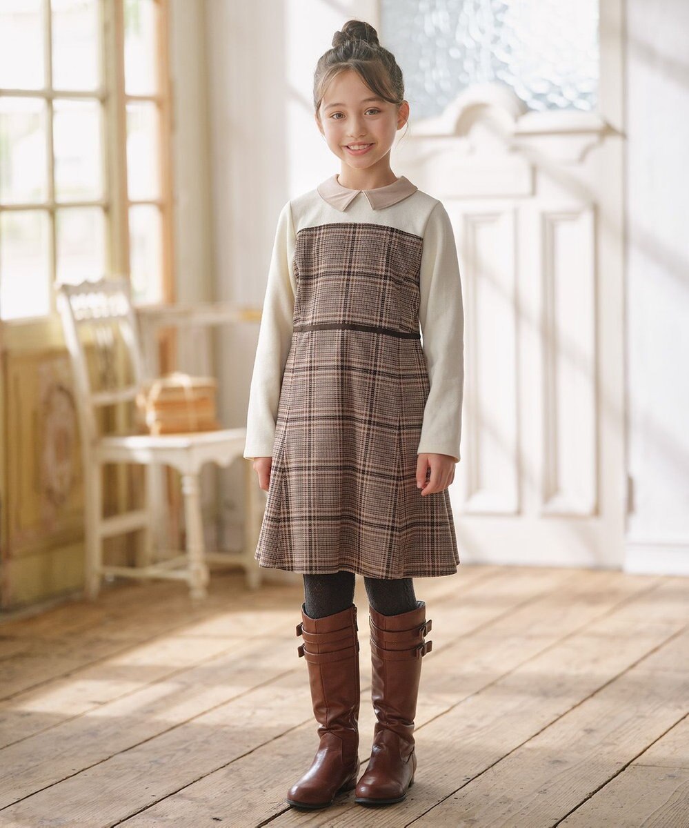 組曲 KIDS 【110-140㎝】レディチェック ワンピース 