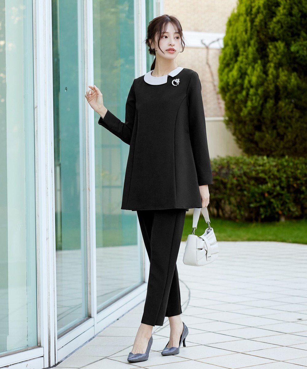 Tiaclasse 【3WAY・ストレッチジョーゼット】付け襟チュニック 