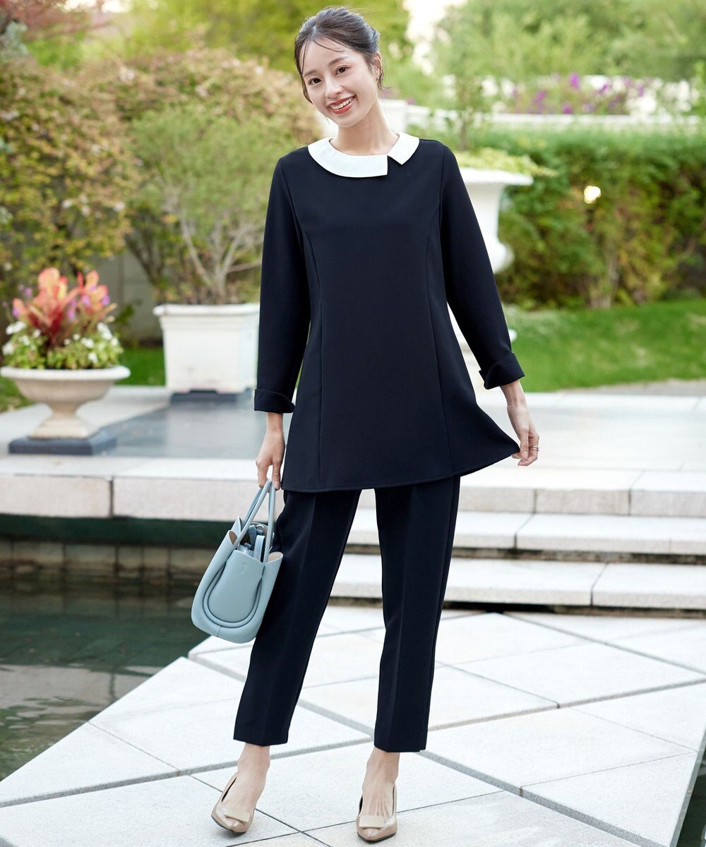 Tiaclasse 【3WAY・ストレッチジョーゼット】付け襟チュニック 