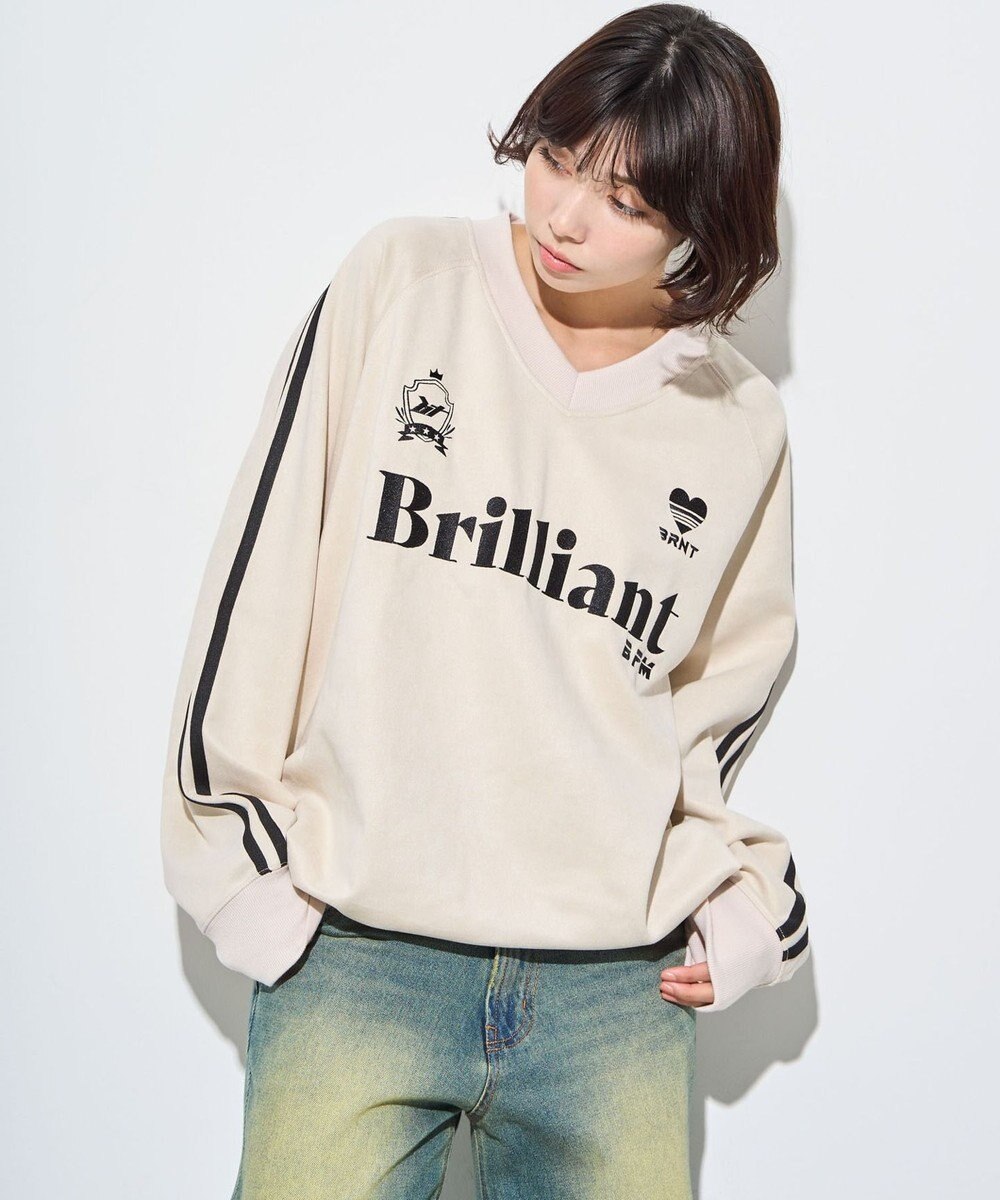 WEGO 【ユニセックス着用ITEM】フェイクスウェードグラフィックプルオーバー 