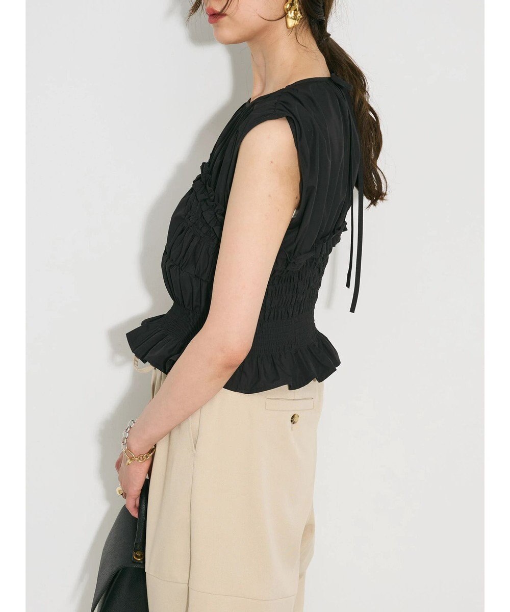 Green Parks シャーリングデザインコルセット風ブラウス 