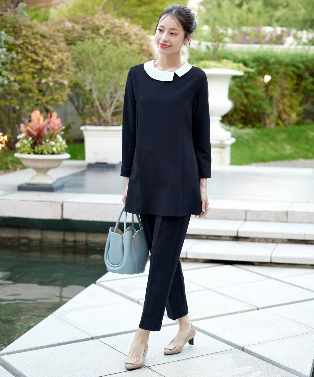 Tiaclasse 【3WAY・ストレッチジョーゼット】付け襟チュニック 