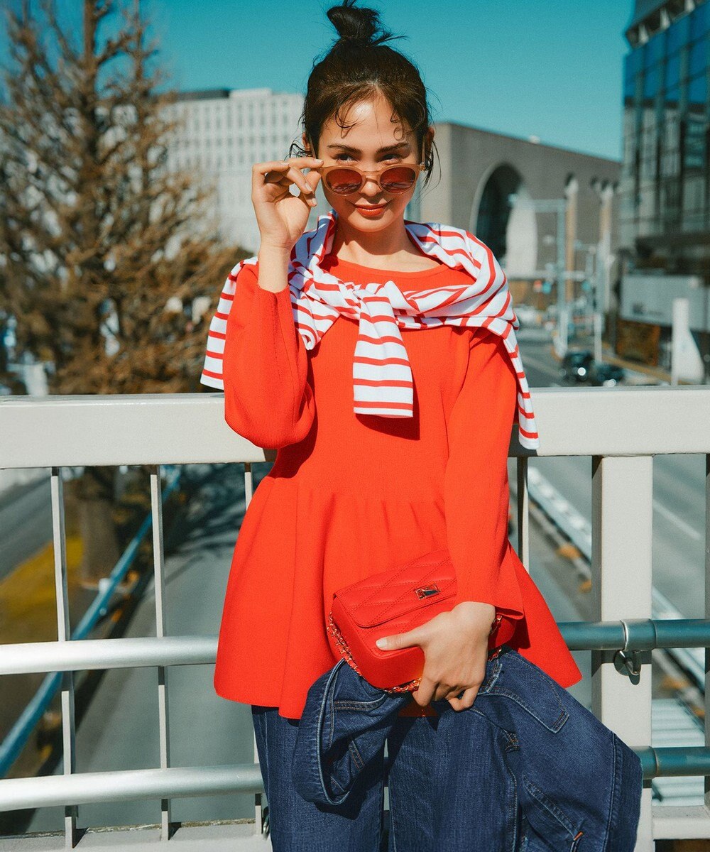 23区 【洗える】Armor-lux スムース クロップド  ボーダー カットソー 