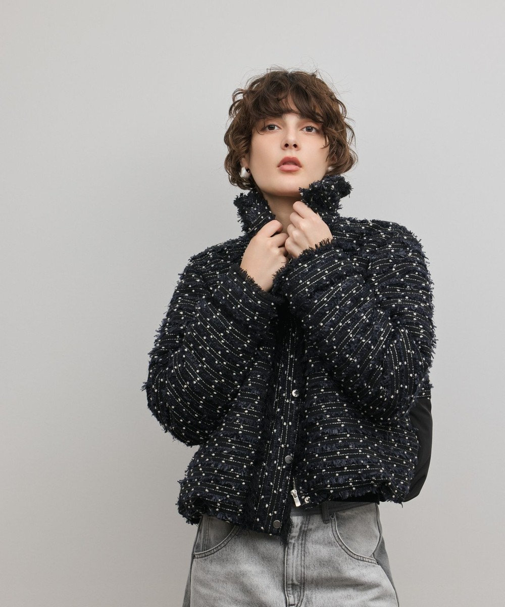 GRACE CONTINENTAL ツイードダウンジャケット 