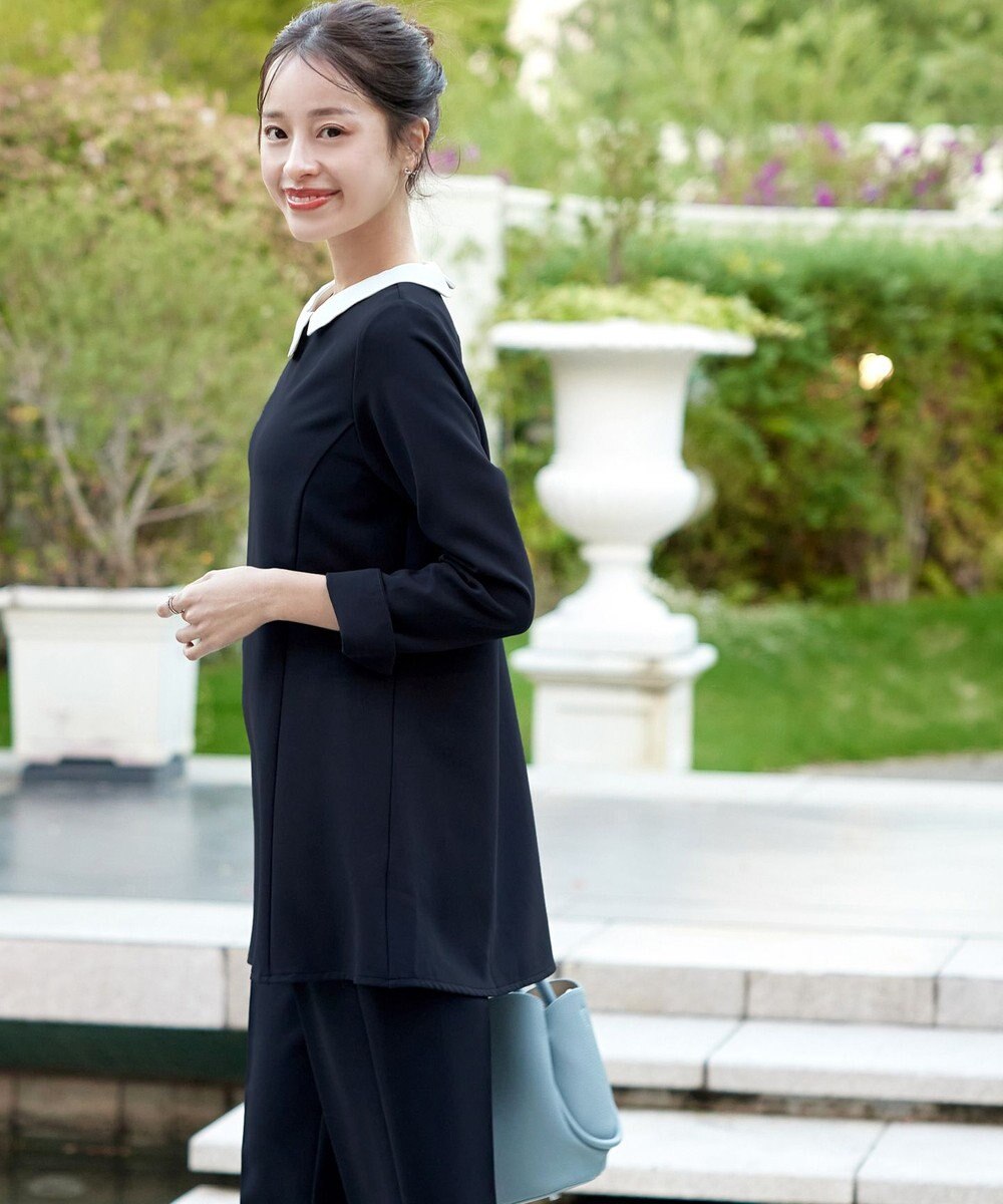 Tiaclasse 【3WAY・ストレッチジョーゼット】付け襟チュニック 