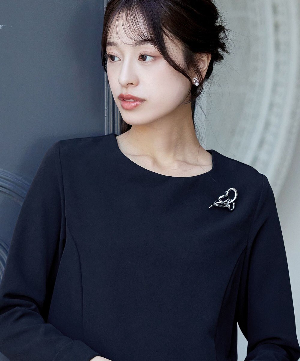 Tiaclasse 【3WAY・ストレッチジョーゼット】付け襟チュニック 