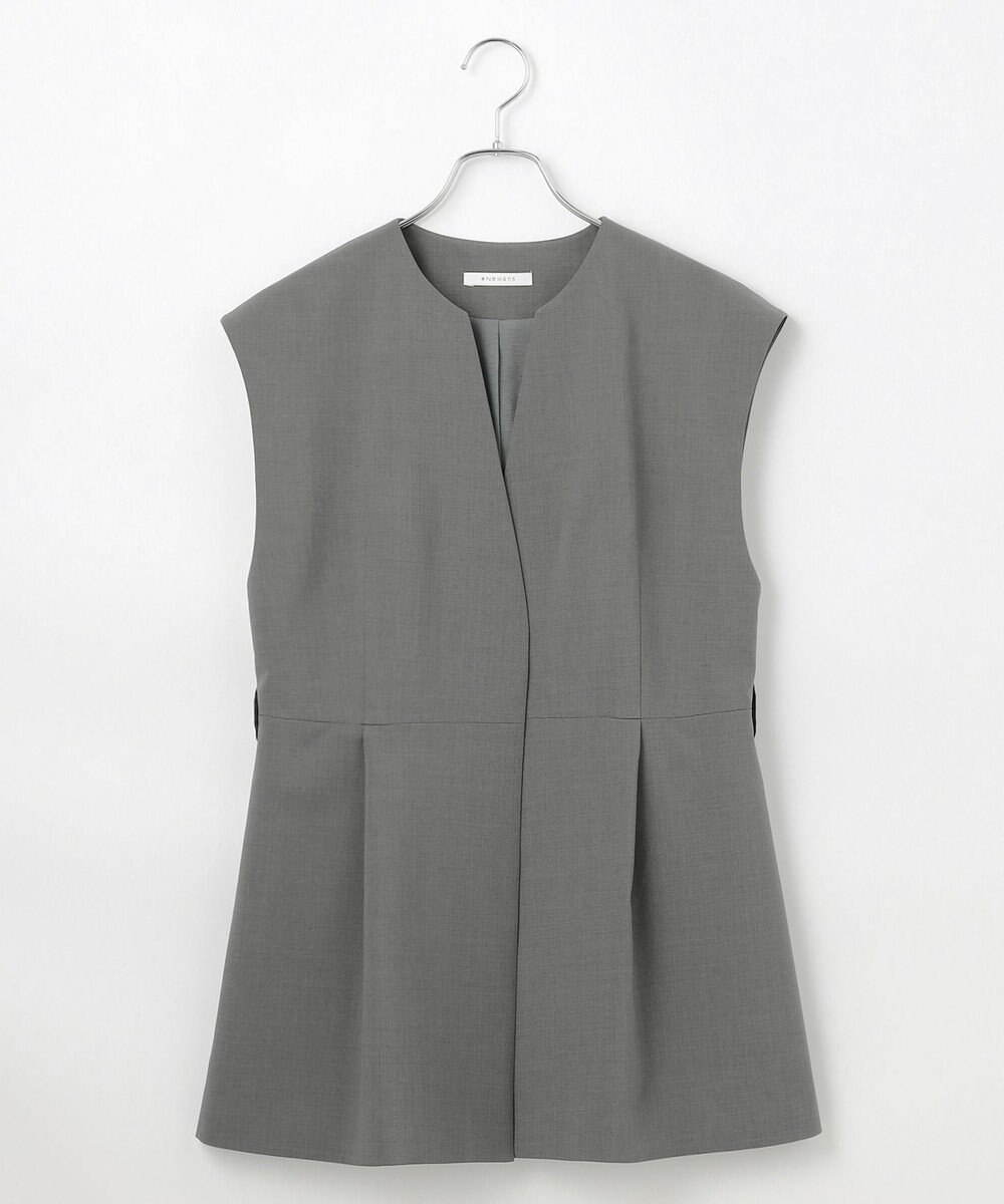 #Newans 【洗濯機可能/ストレッチ】ペプラムジレ 