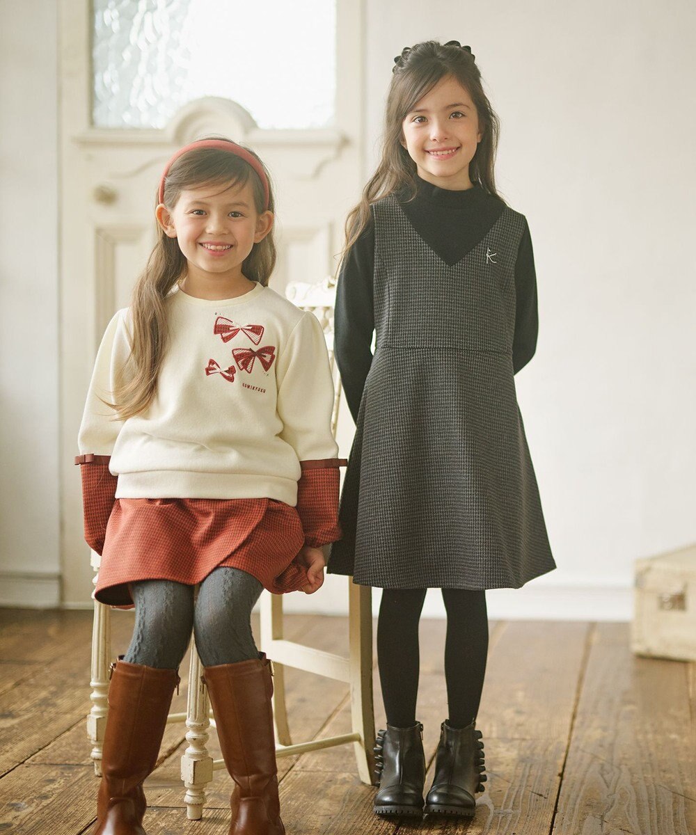 組曲 KIDS 【110-140㎝】ハウンドトゥースラップ キュロット 