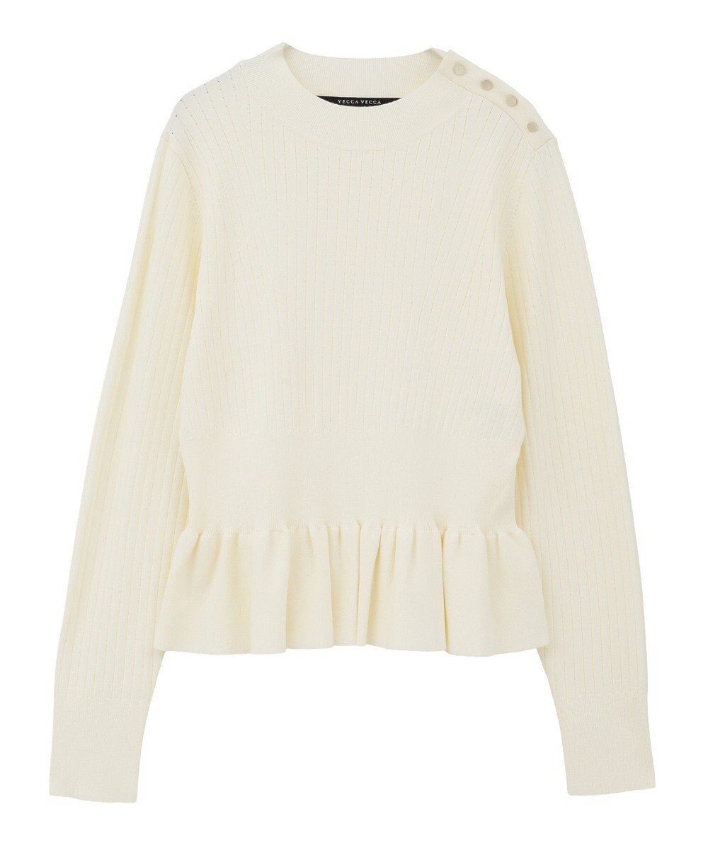 YECCA VECCA 金釦ペプラムニット 