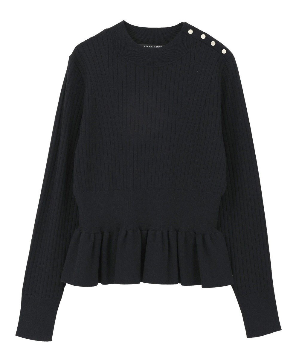 YECCA VECCA 金釦ペプラムニット 