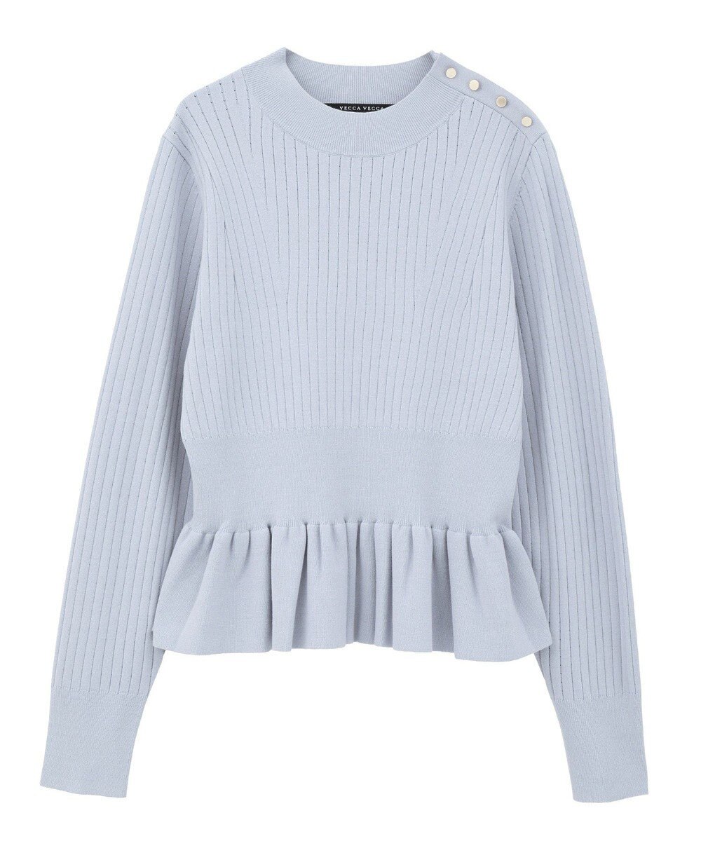 YECCA VECCA 金釦ペプラムニット 