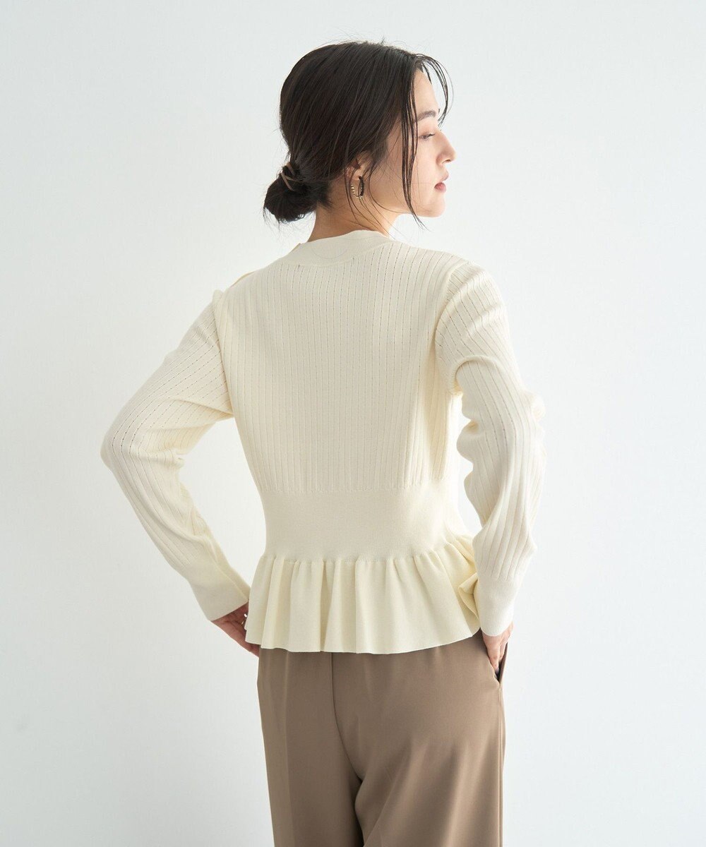 YECCA VECCA 金釦ペプラムニット 