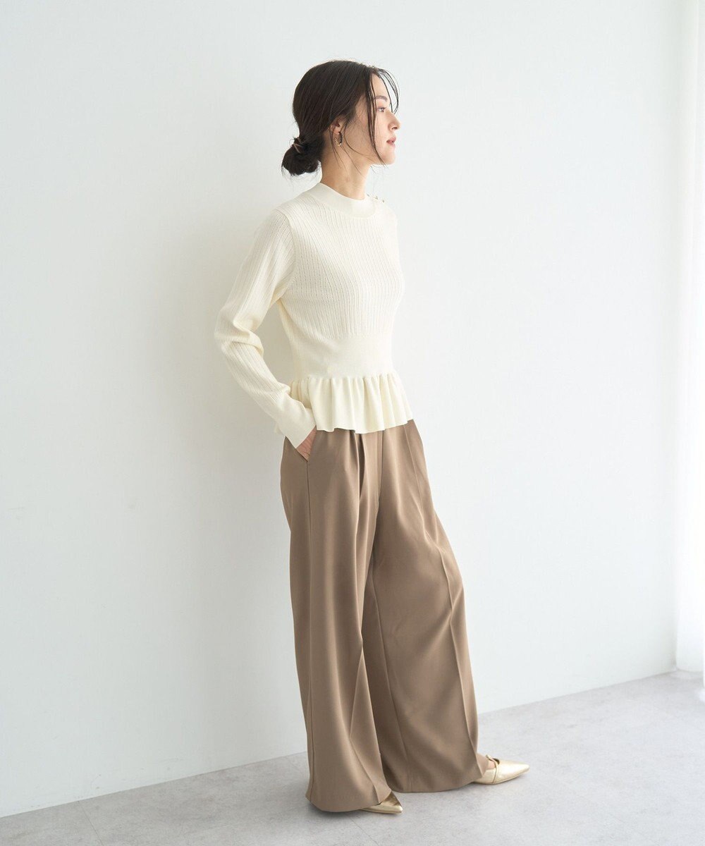 YECCA VECCA 金釦ペプラムニット 