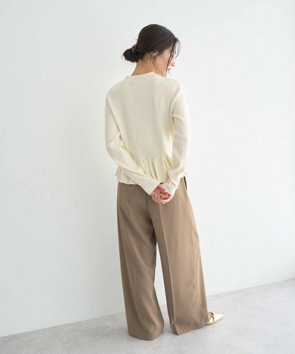 YECCA VECCA 金釦ペプラムニット 