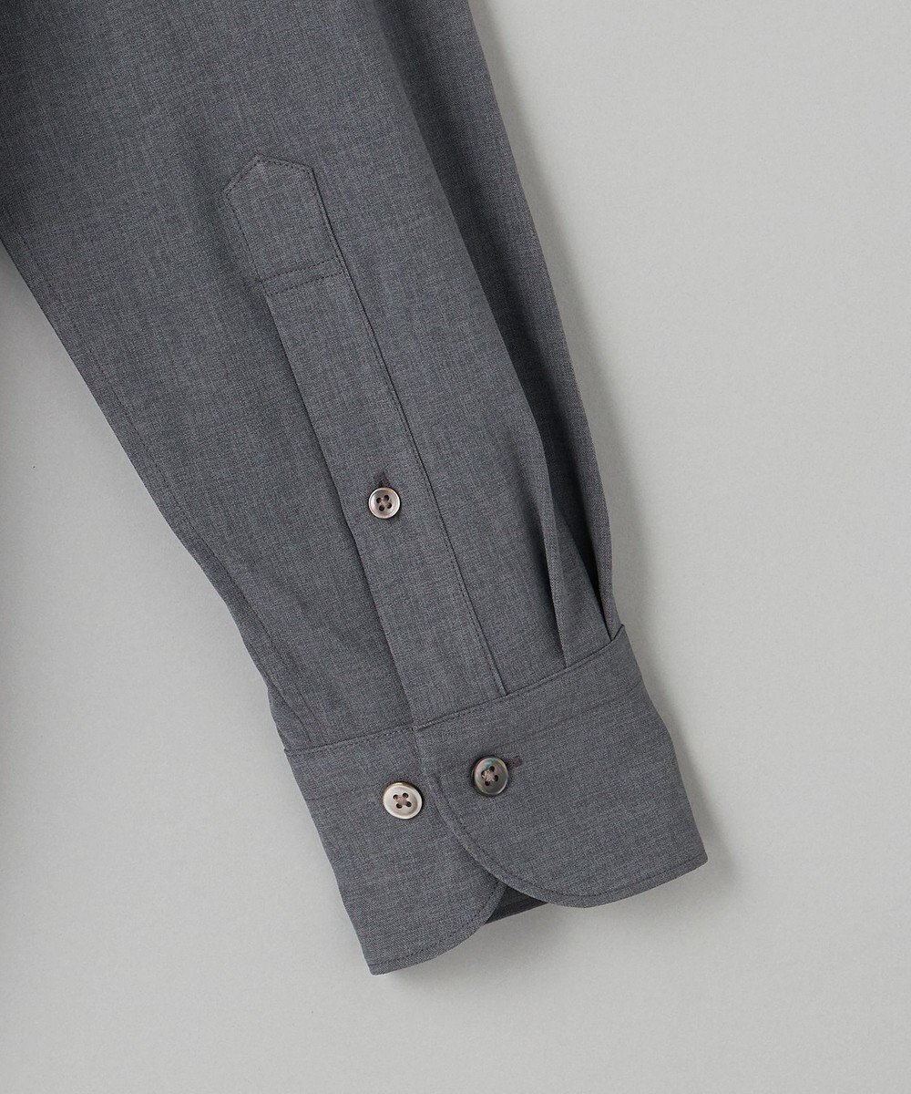 GOTAIRIKU 【シワになりにくい/ストレッチ/洗える】ウールライク シャツ_カッタウェイカラー 