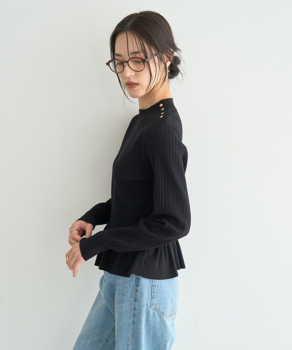 YECCA VECCA 金釦ペプラムニット 