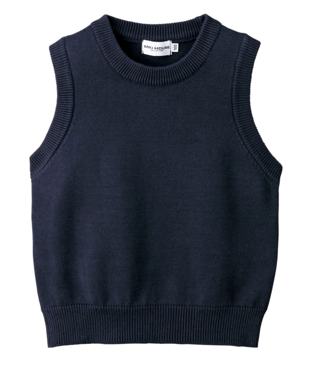 MIKI HOUSE HOT BISCUITS 【90-140cm】綿ニットクルーネックベスト(女の子用) 
