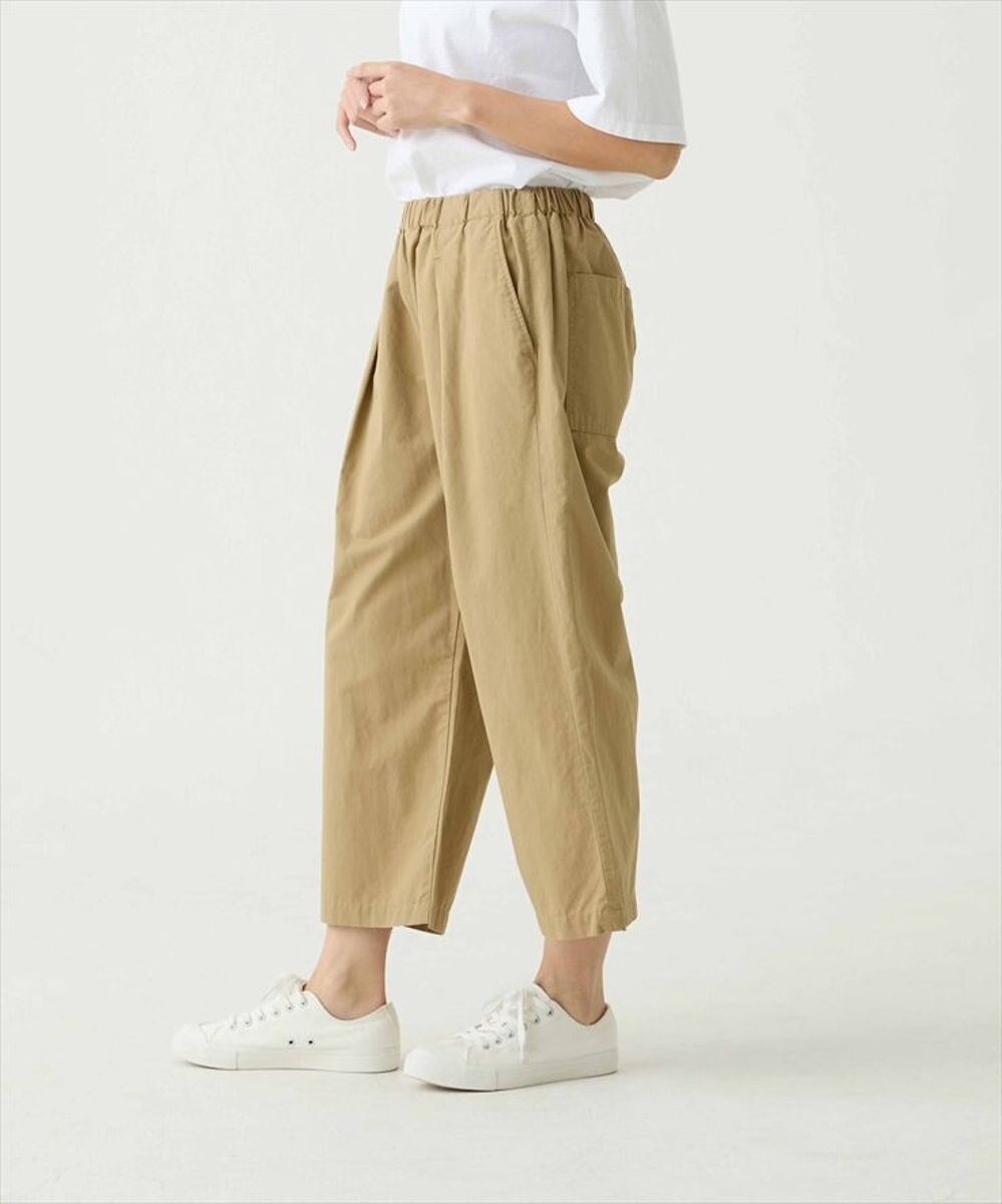 caqu color linen wide cropped コットンリネンクロップド丈ワイドパンツ 
