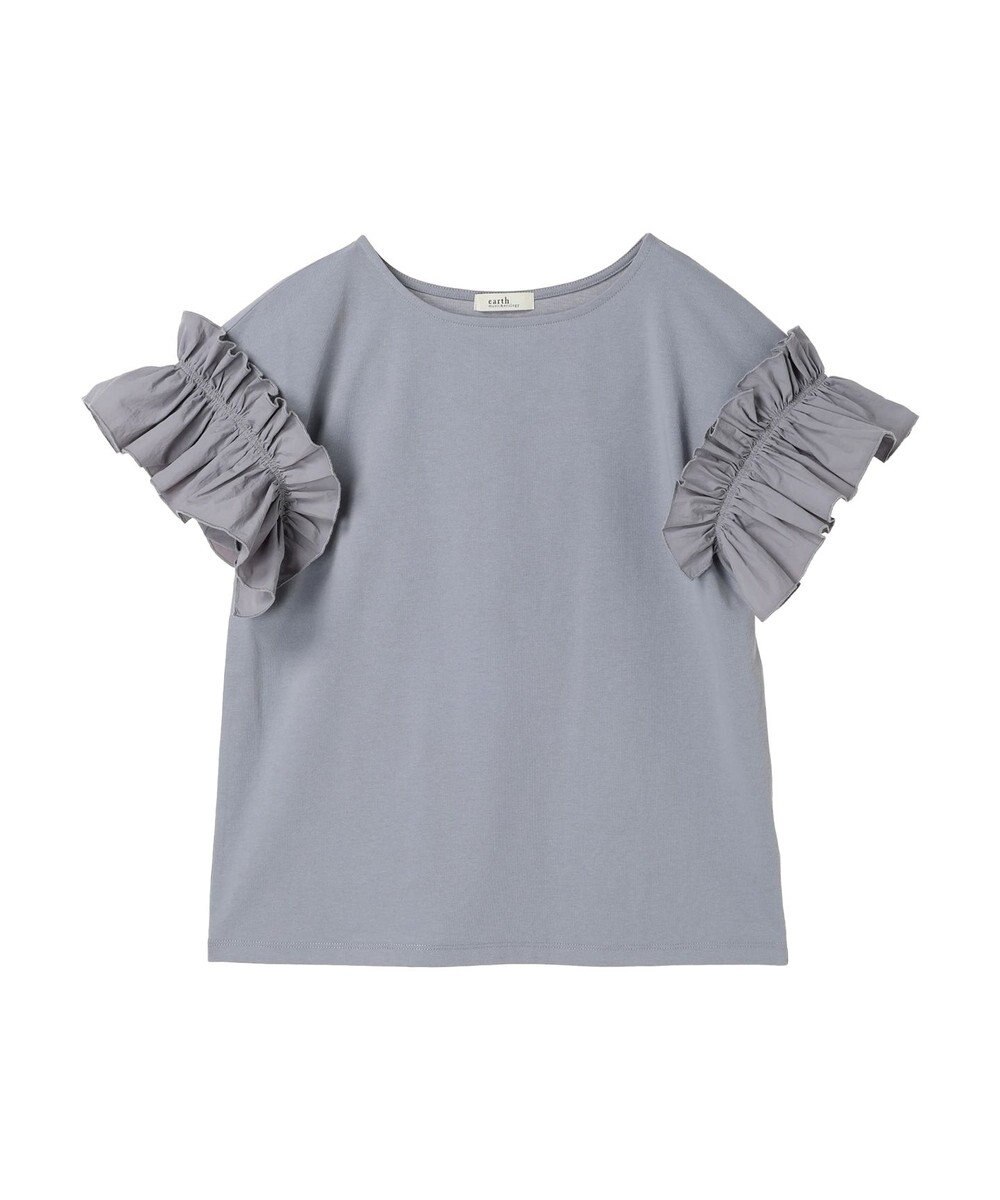 earth music&ecology フリルスリーブカットソー 