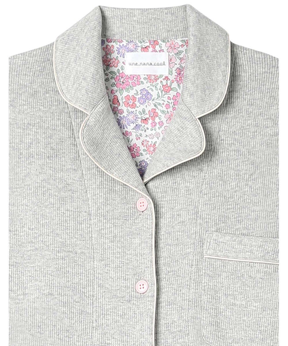 une nana cool 【綿混】ソフトコットンリブ 半袖開襟パジャマ MADE WITH LIBERTY FABRIC 