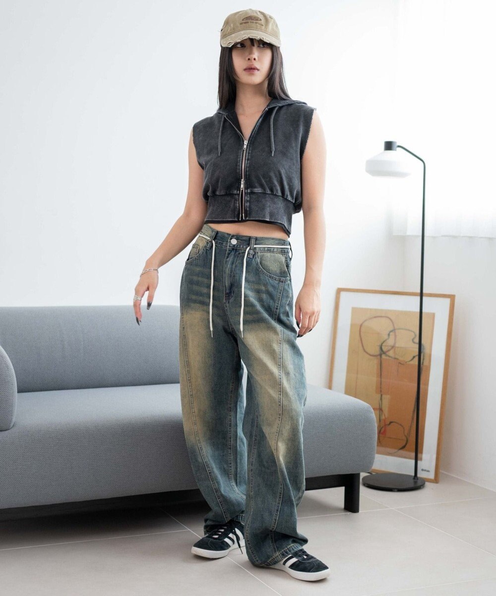 WEGO ノースリーブジップパーカー 