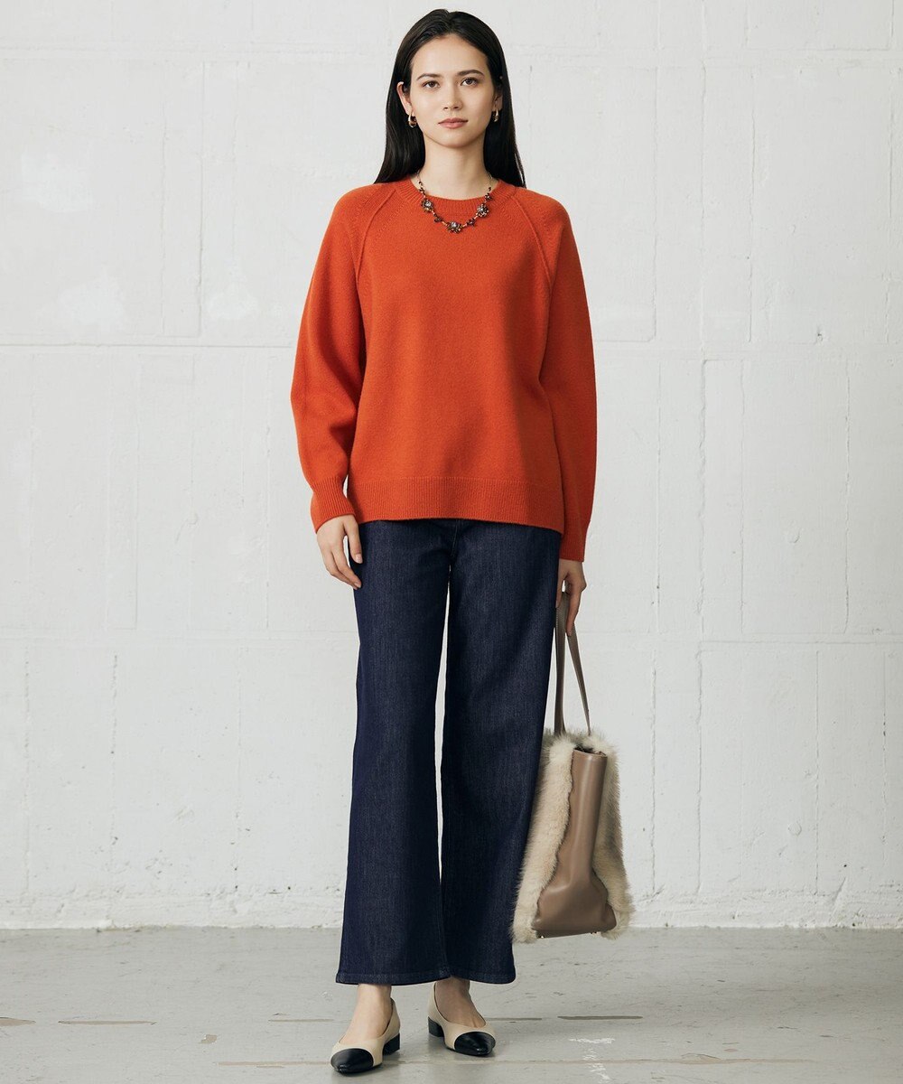 自由区 L 【19号サイズまで展開】ウスカルデニムワイドストレート パンツ 