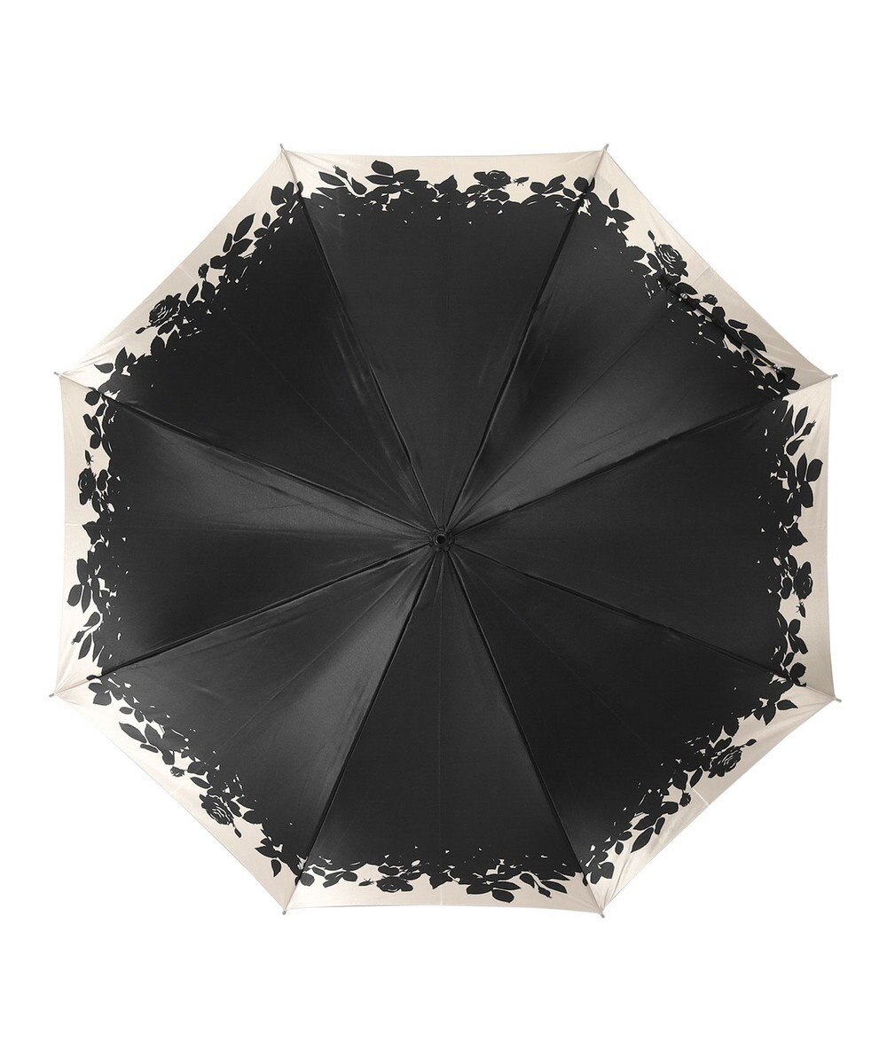 MOONBAT LANVIN COLLECTION 長傘 リーフ サテンプリント ジャンプ 耐風 