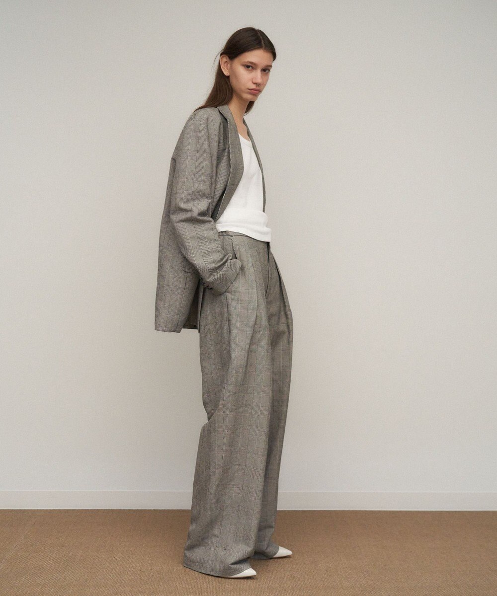 ATON ROUND COTTON LINEN | ワイドイージーパンツ 