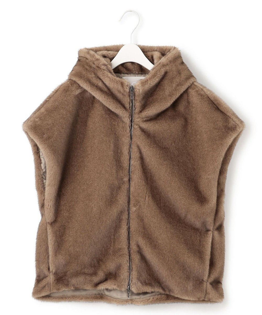 ICB 【洗える】ミンクライクファー フーディジレ コート 