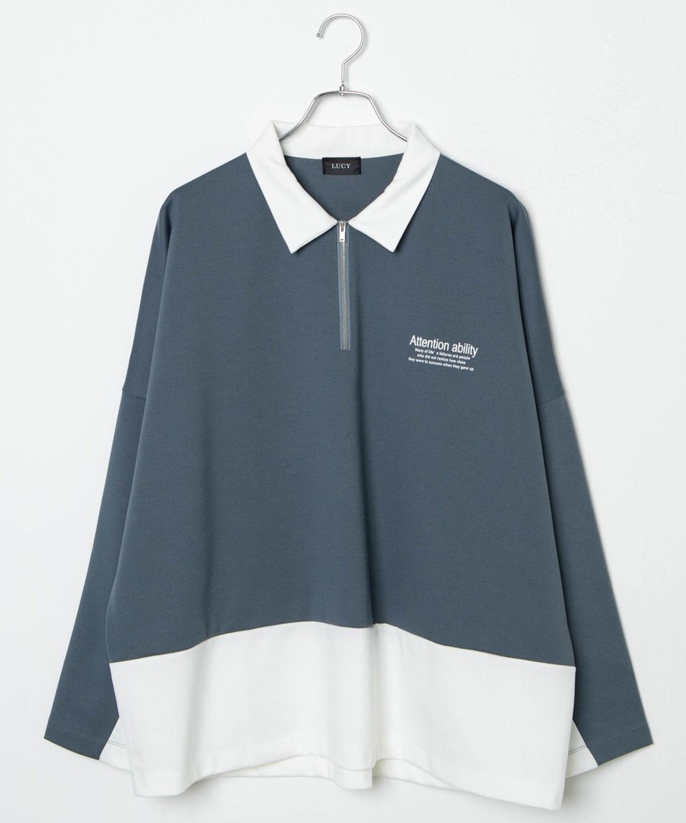 WEGO ドルマンポンチハーフジップロンT 