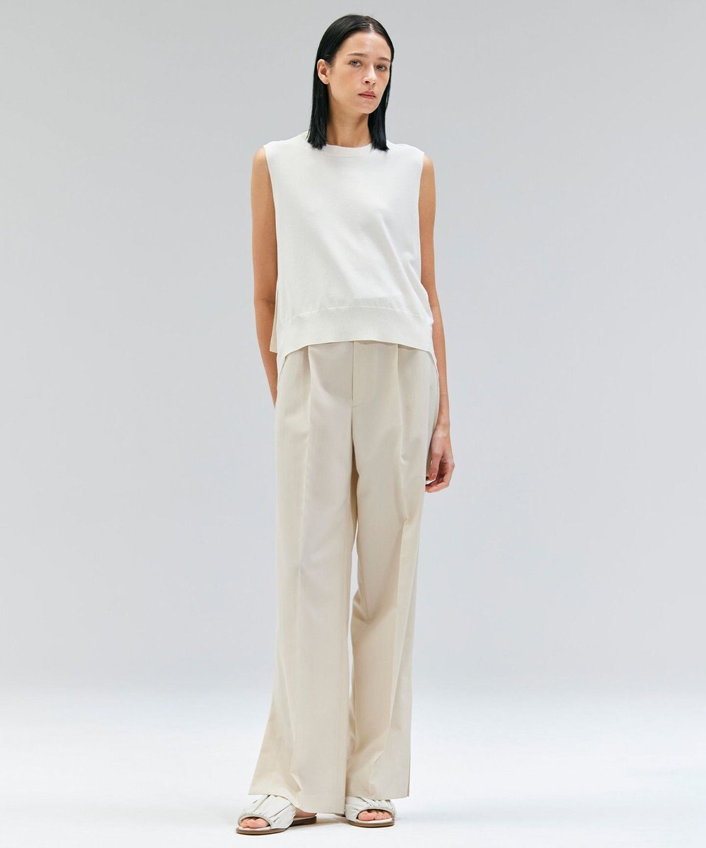 BEIGE， 【洗える】VALOIS / バックシフォンレーヤードニット 