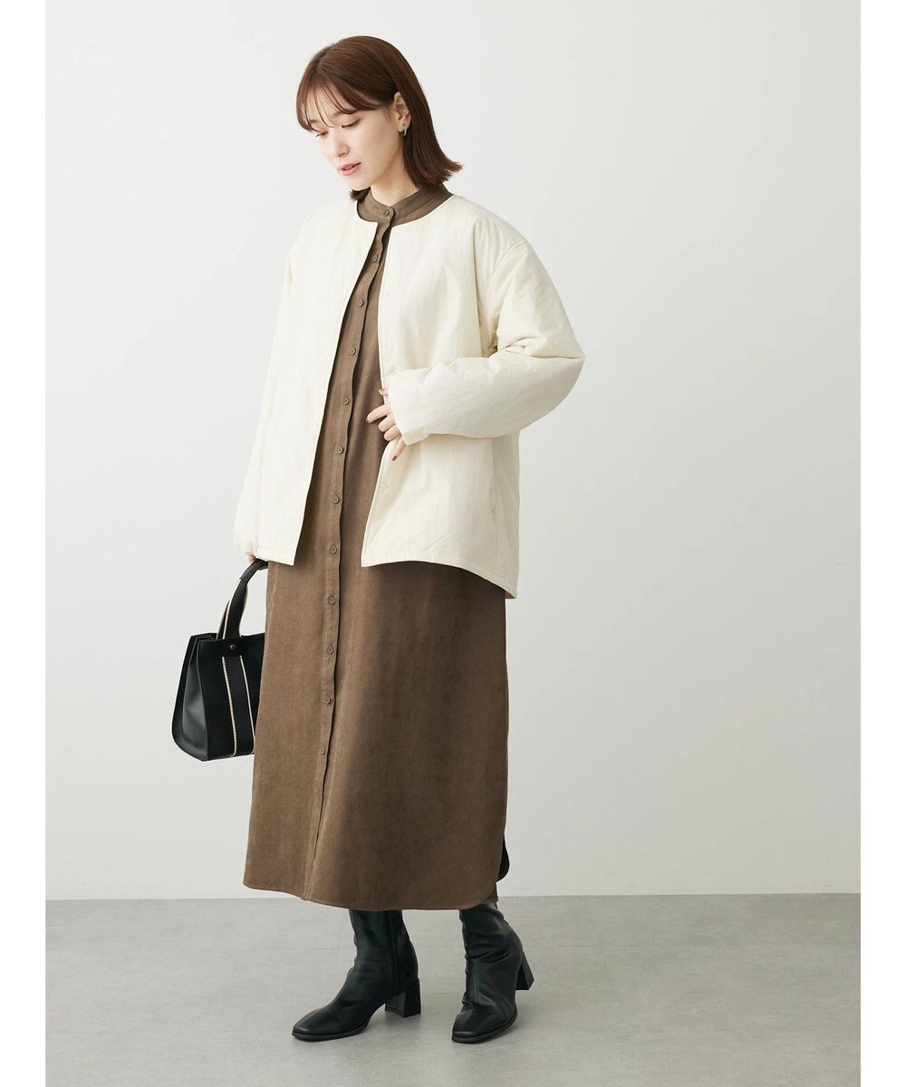 Green Parks ライト中わたノーカラーブルゾン 