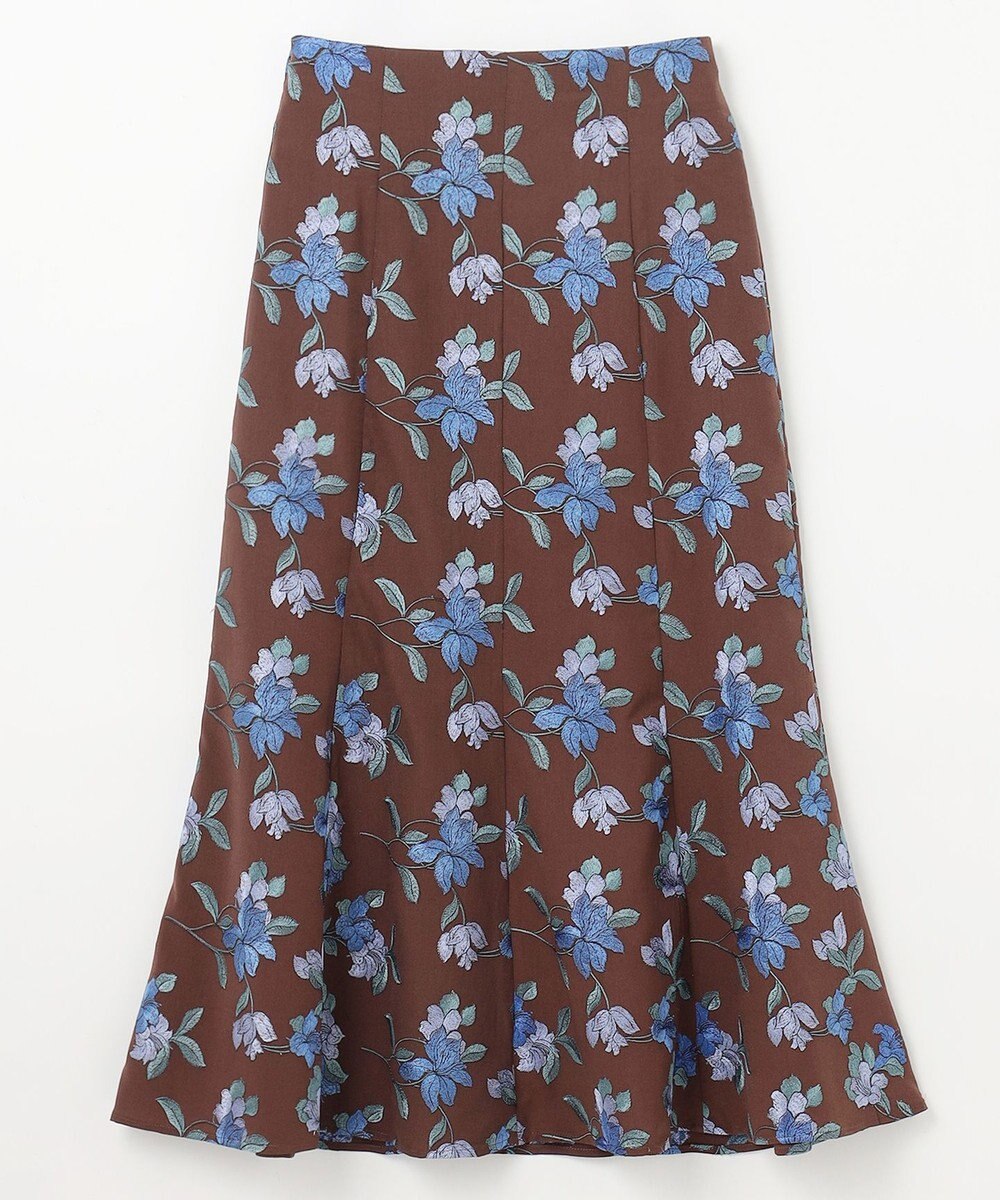 GRACE CONTINENTAL フラワー刺繍フレアスカート 