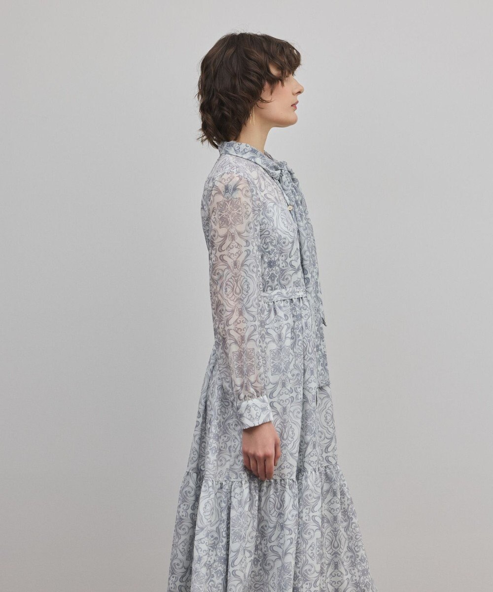 GRACE CONTINENTAL ダマスク柄風プリントワンピース 