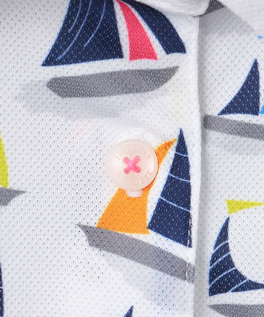 23区GOLF 【WOMEN】【吸水速乾・UVケア】マルチヨットプリント 半袖ポロシャツ 