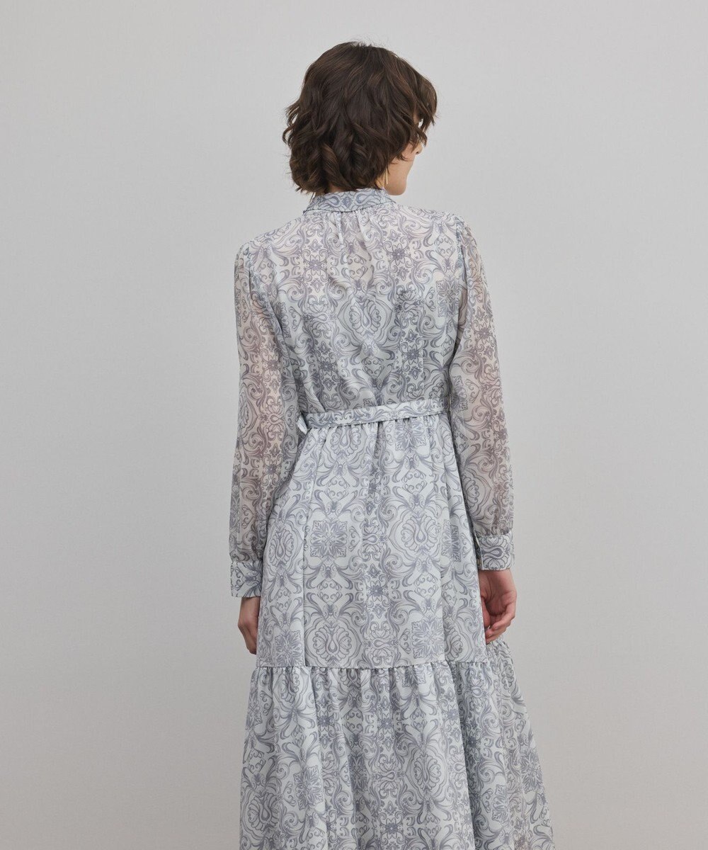 GRACE CONTINENTAL ダマスク柄風プリントワンピース 