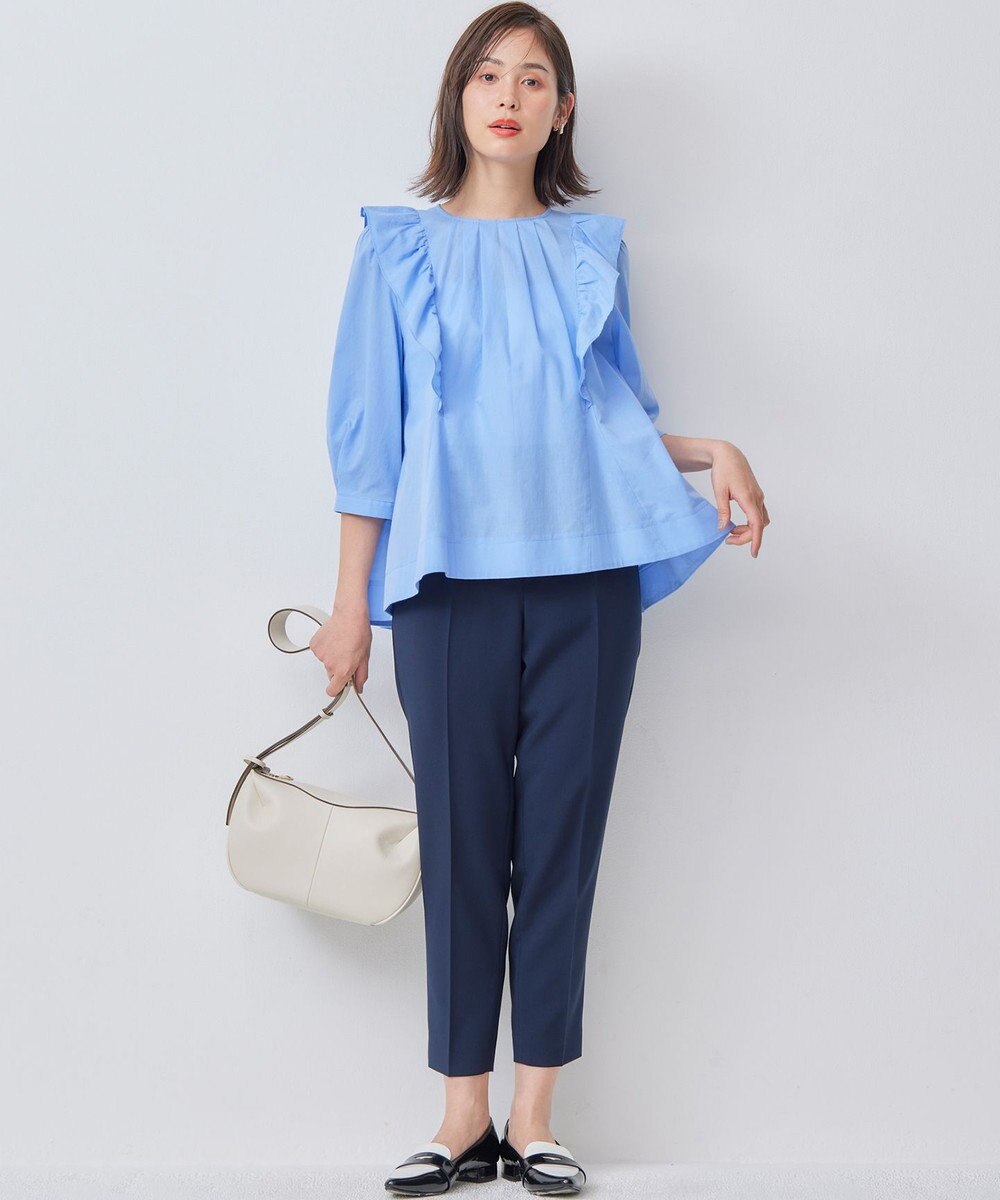 組曲 【WEB限定】ナチュラルローン ペプラムブラウス 